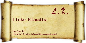 Lisko Klaudia névjegykártya